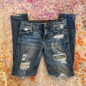 Joe's Jeans Ripped Blue Ankle Jeans